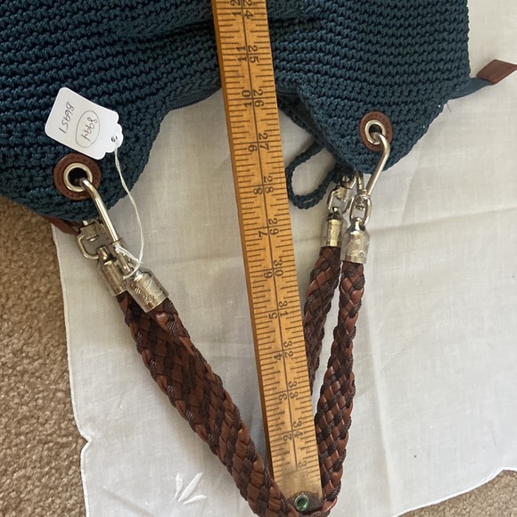 The Sak Indio navy blue crochet woven boho hobo bag excellent clean - Picture 12 of 12